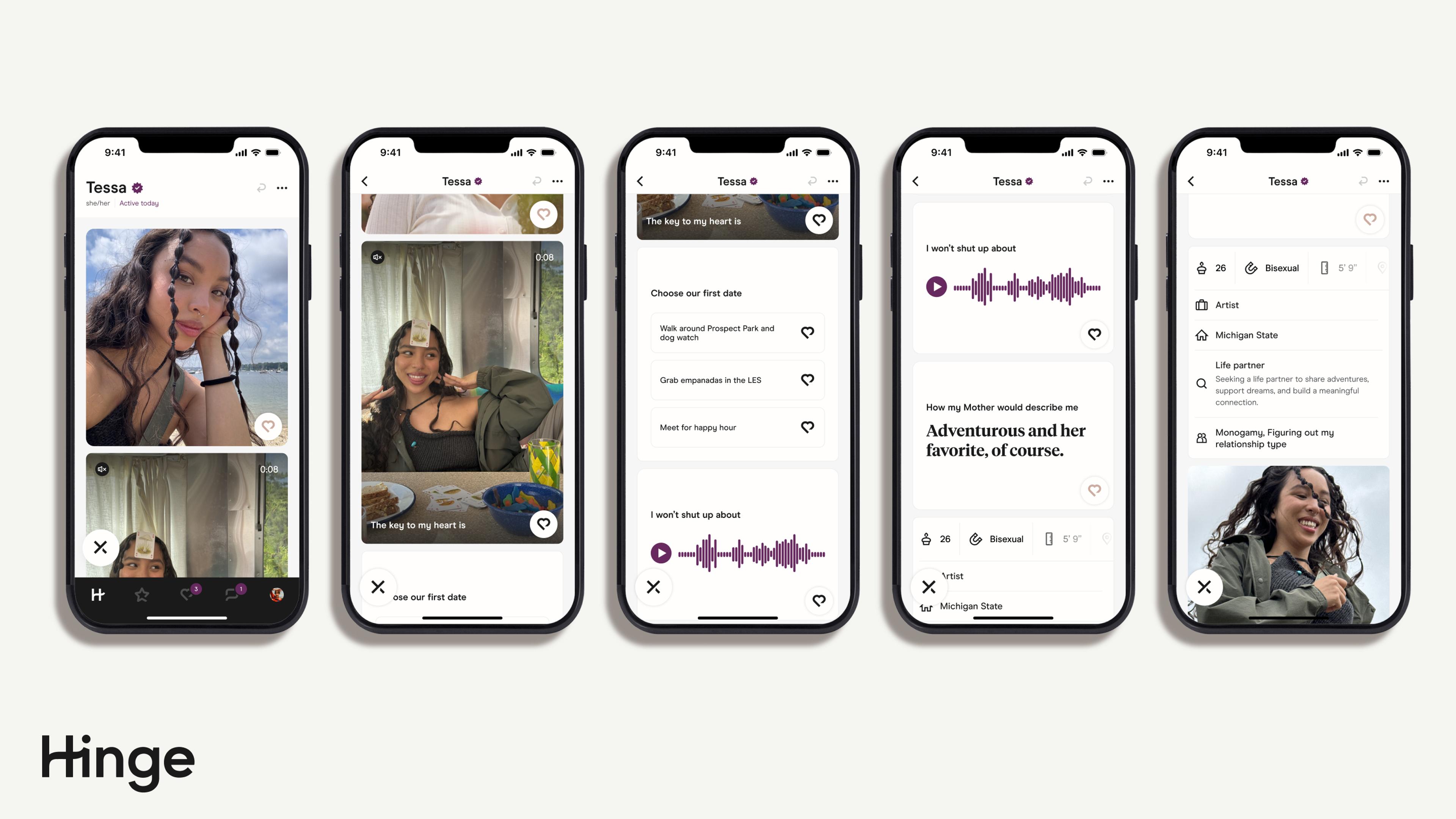 User interface highlighting personal information in a dating profile.