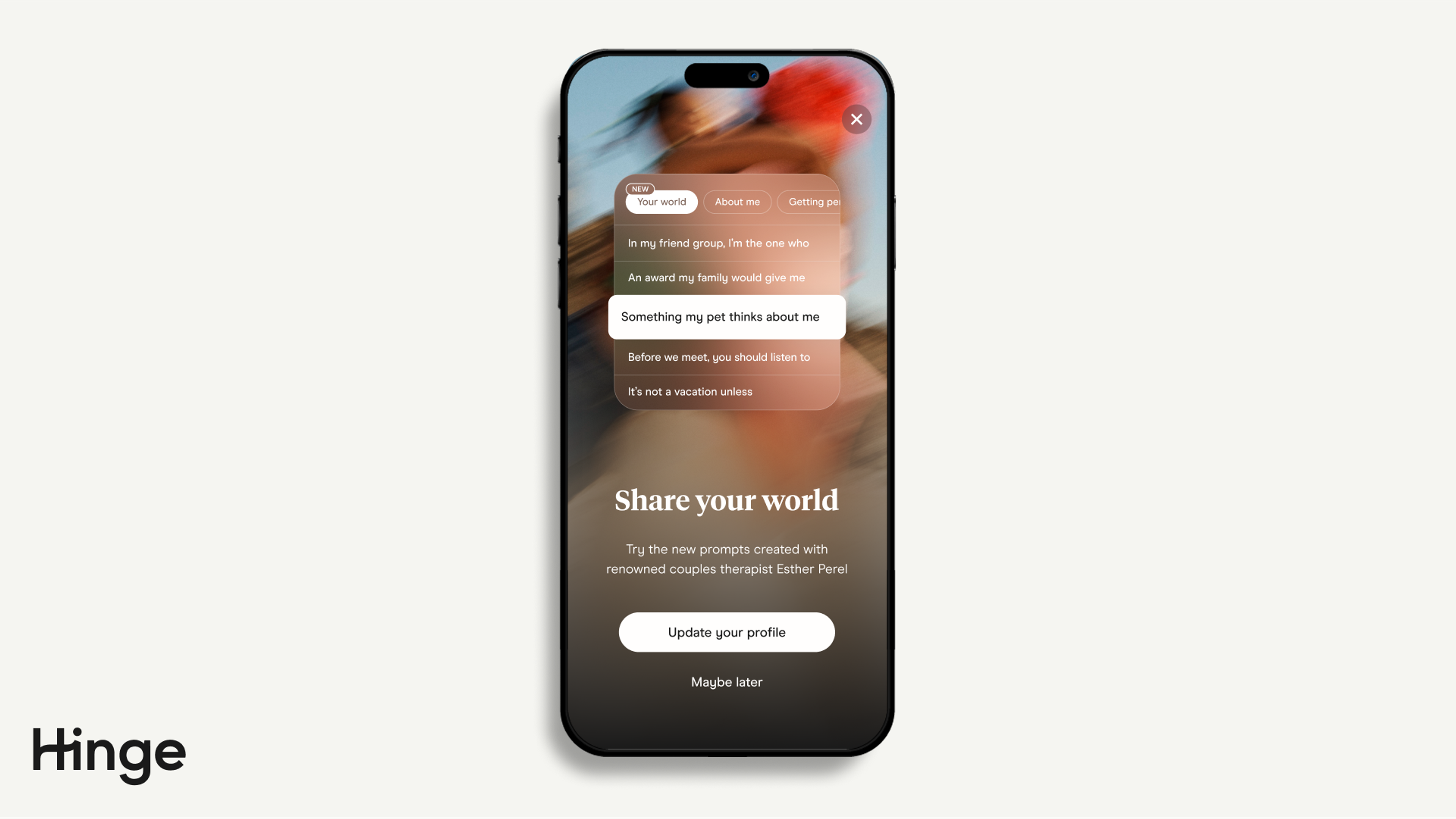 Hinge Your World Prompts