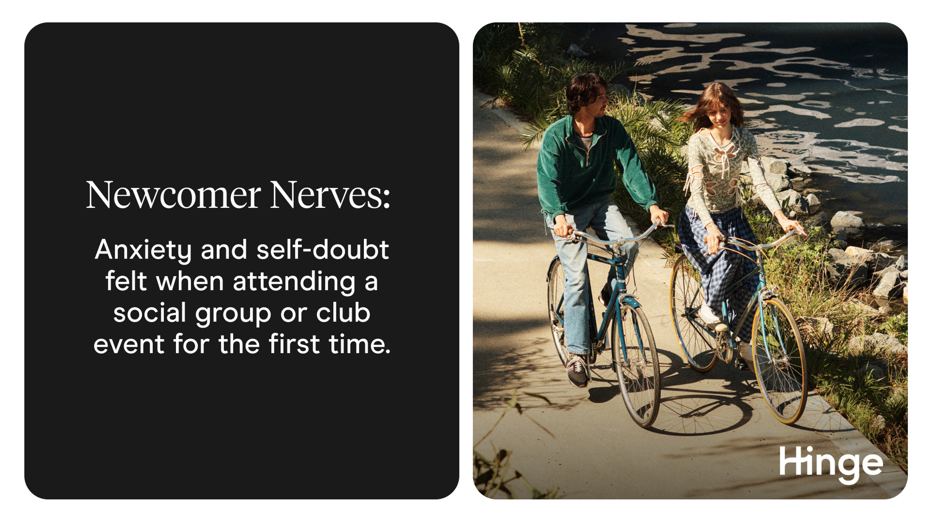 Newcomer nerves: anxiety and self-doubt felt when attending a social group or club event for the first time.